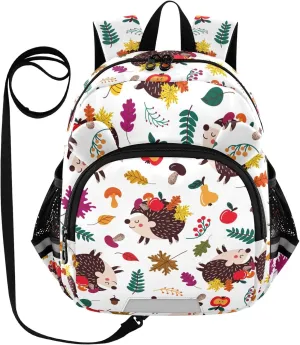 Hedgehogs Among Autumn Little Kid Toddler Backpack Baby Boys Girls Kindergarten Pre School Bags Cute Cartoon Backpacks for children