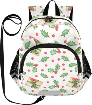 Holly and Gift Isolated Little Kid Toddler Backpack Baby Boys Girls Kindergarten Pre School Bags Cute Cartoon Backpacks for children