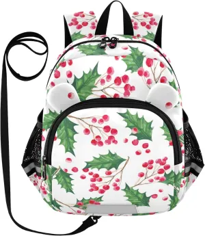 Holly Leaves Plants Little Kid Toddler Backpack Baby Boys Girls Kindergarten Pre School Bags Cute Cartoon Backpacks for children