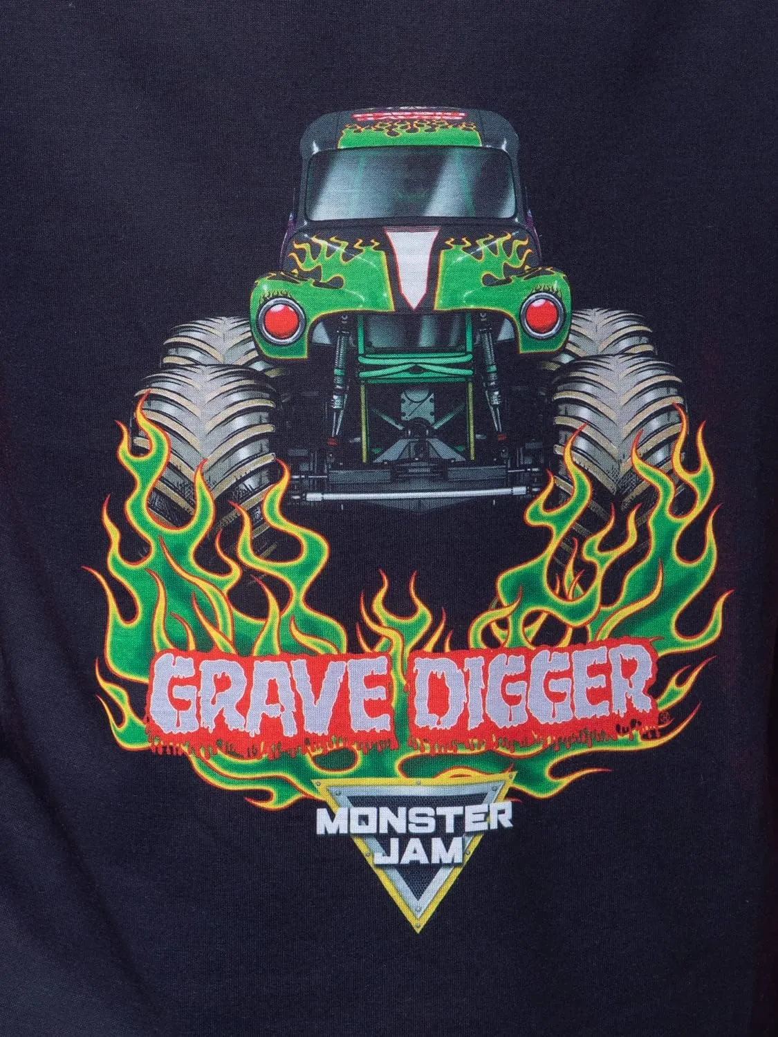 INTIMO Monster Jam Boys' Grave Digger Raglan Sleep Pajama Set Shirt Pants