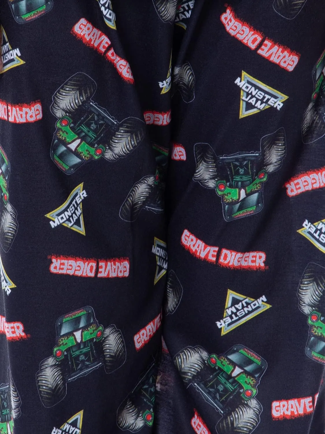 INTIMO Monster Jam Boys' Grave Digger Raglan Sleep Pajama Set Shirt Pants