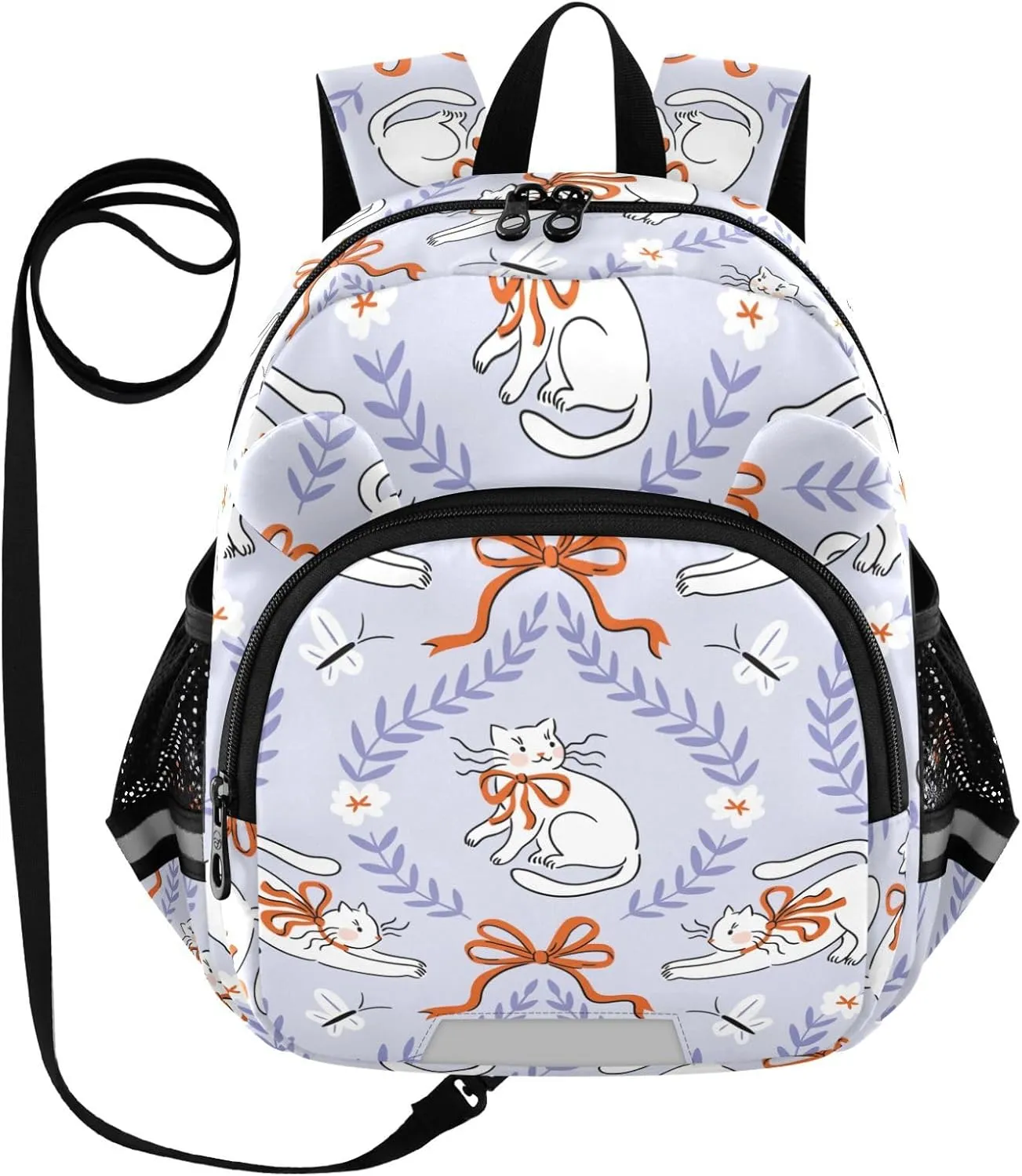 Lovely White Cat Little Kid Toddler Backpack Baby Boys Girls Kindergarten Pre School Bags Cute Cartoon Backpacks for children