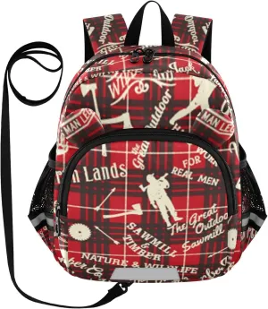Lumberjack and Woodsman Little Kid Toddler Backpack Baby Boys Girls Kindergarten Pre School Bags Cute Cartoon Backpacks for children