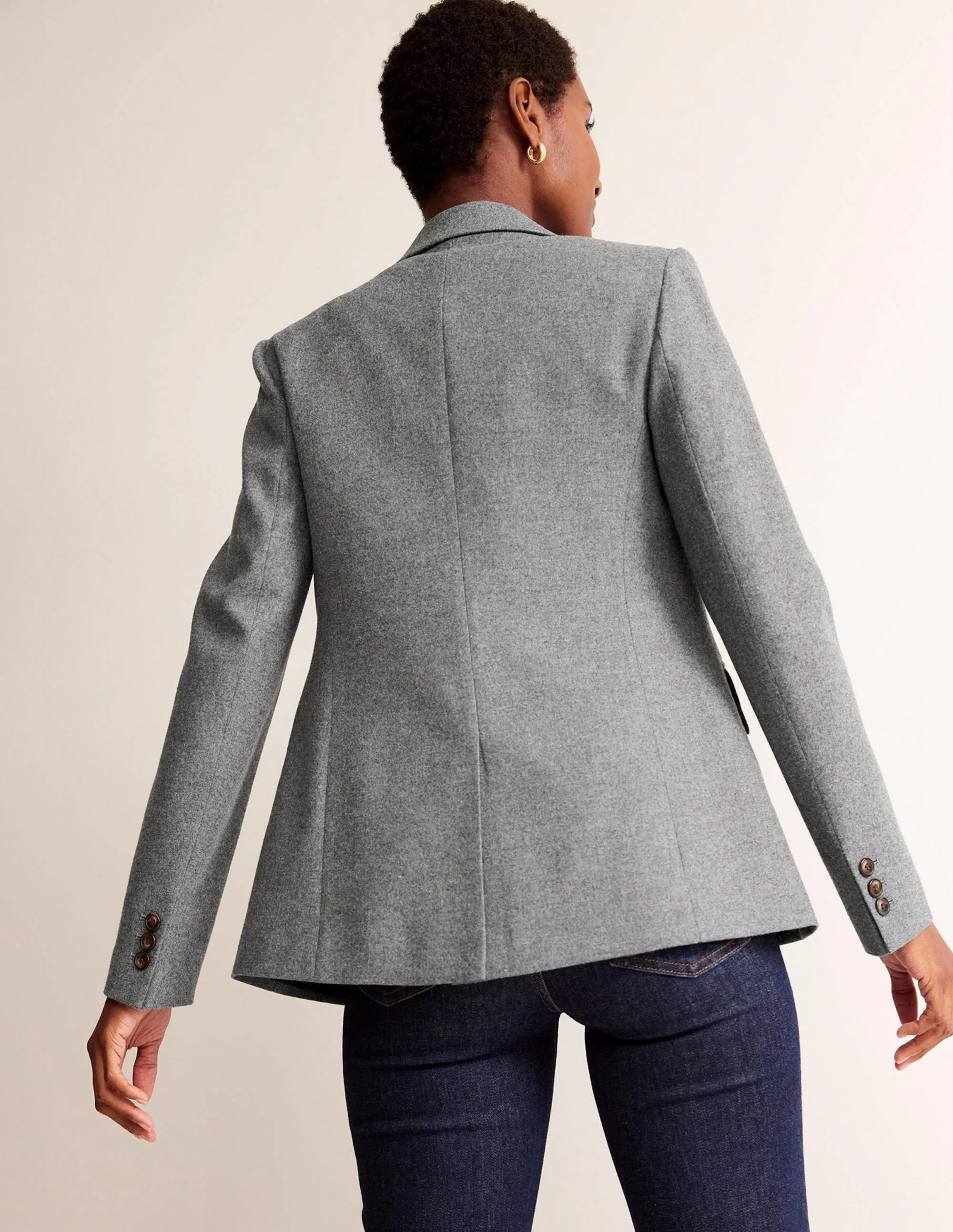 Marylebone Wool-Blend Blazer-Grey