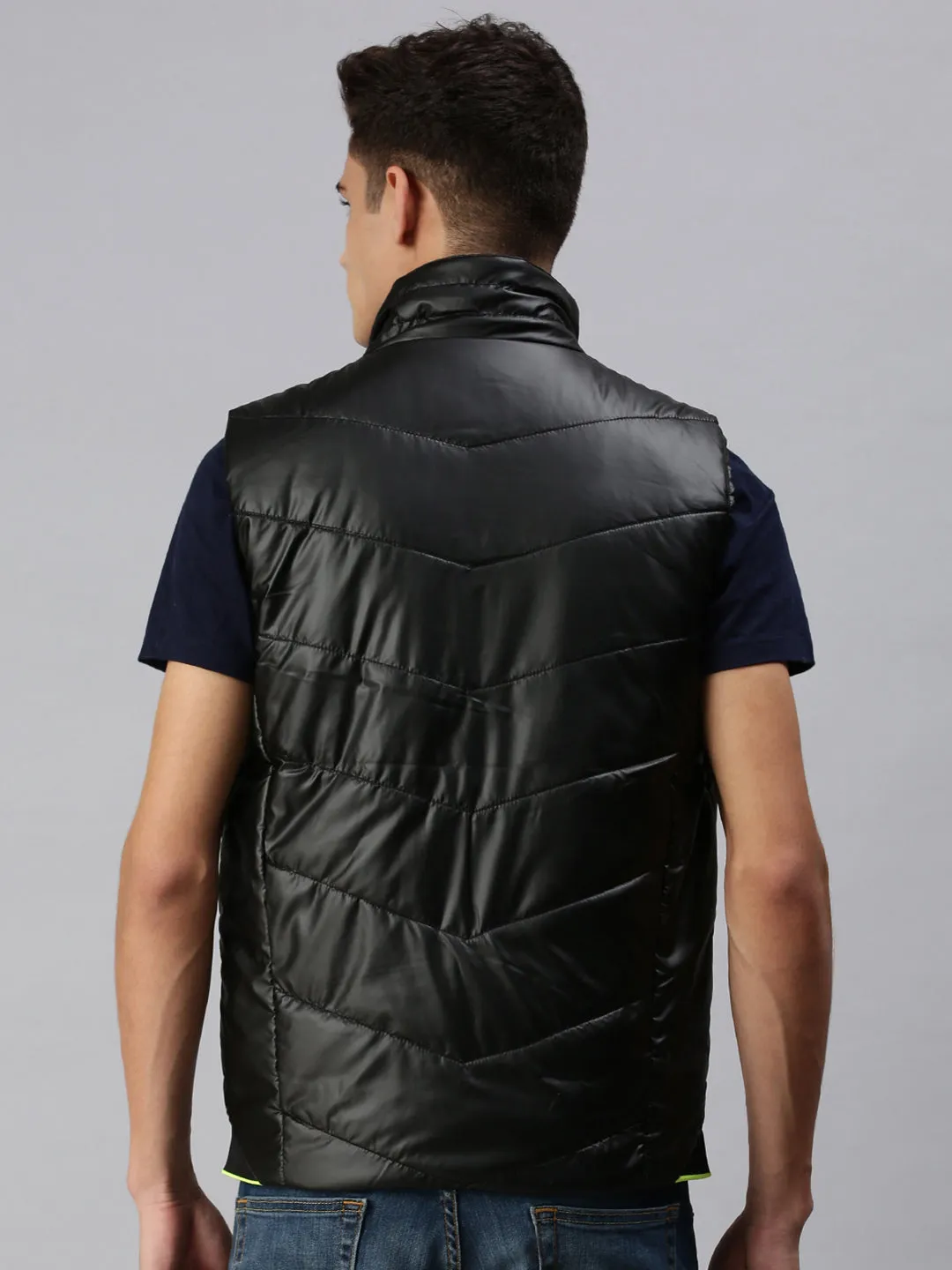 Men Black Lightweight Crop Bomber Jacket