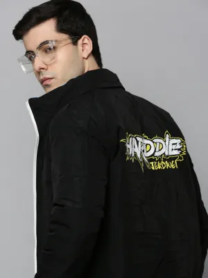 Men Blue Ombre Colour blocked Reversible Puffer Jacket