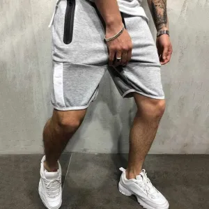 Men's Casual Zipper Splicing Short Pants