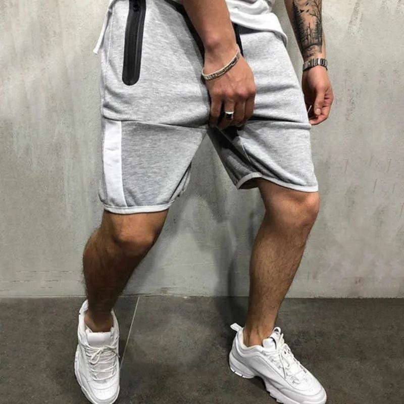 Men's Casual Zipper Splicing Short Pants