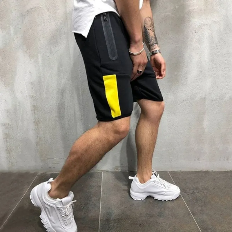 Men's Casual Zipper Splicing Short Pants