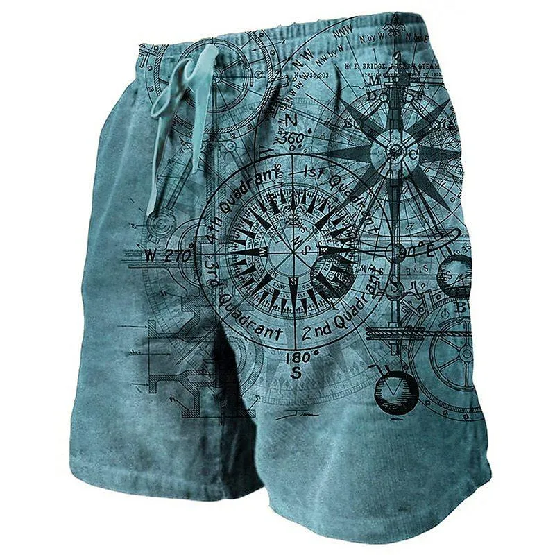 Men's Mystery Map Casual Hawaii Beach Shorts 06595841YY