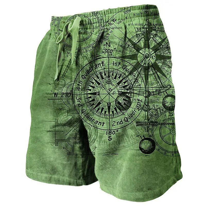 Men's Mystery Map Casual Hawaii Beach Shorts 06595841YY