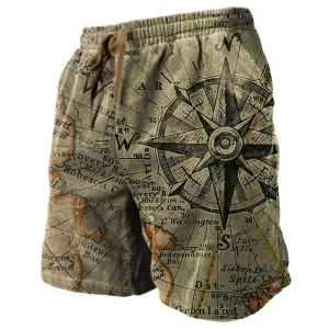Men's Mystery Map Casual Hawaii Beach Shorts 06595841YY