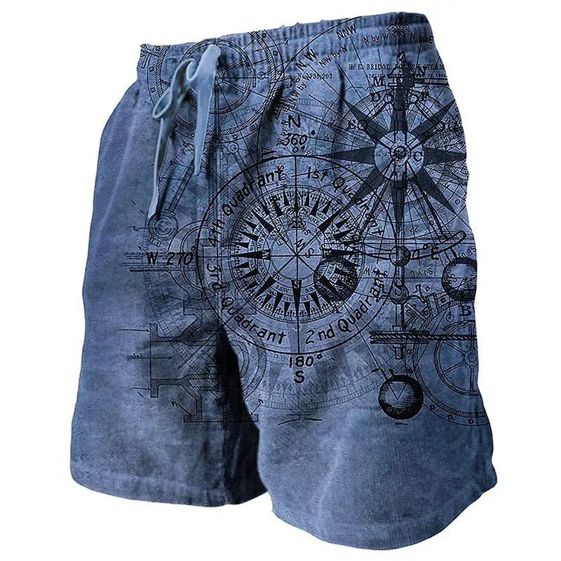 Men's Mystery Map Casual Hawaii Beach Shorts 06595841YY