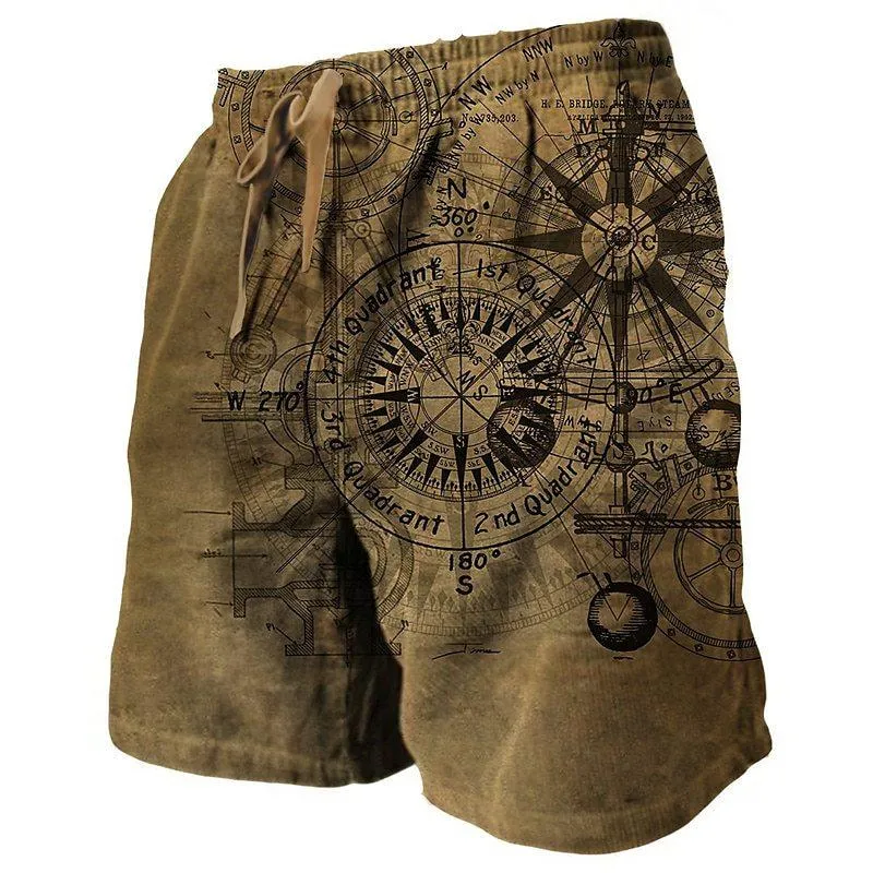 Men's Mystery Map Casual Hawaii Beach Shorts 06595841YY