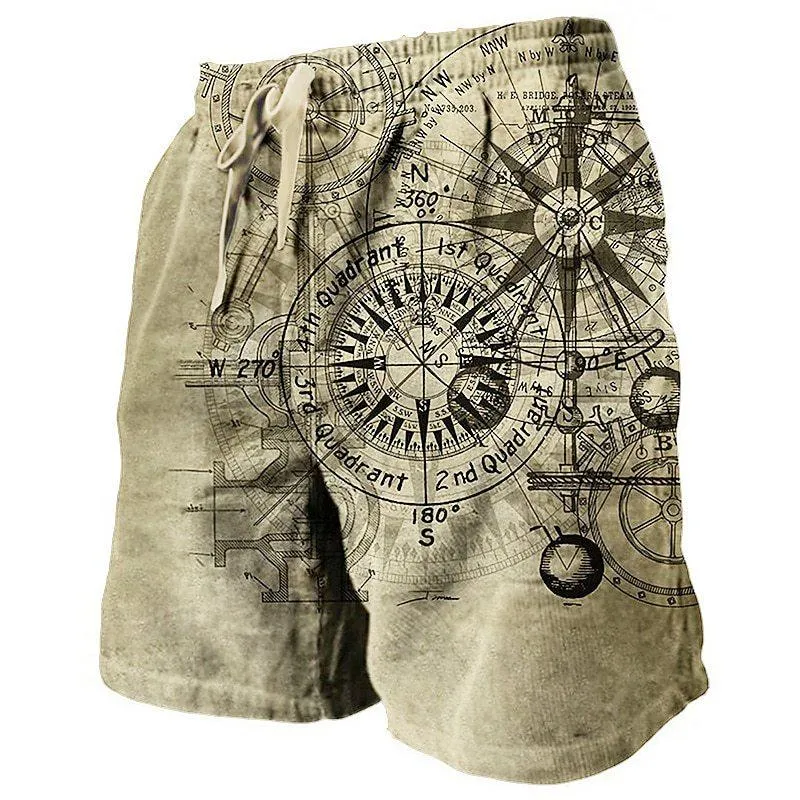Men's Mystery Map Casual Hawaii Beach Shorts 06595841YY