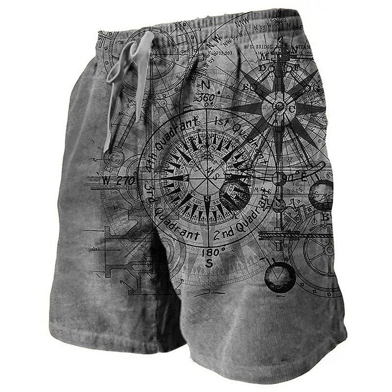 Men's Mystery Map Casual Hawaii Beach Shorts 06595841YY