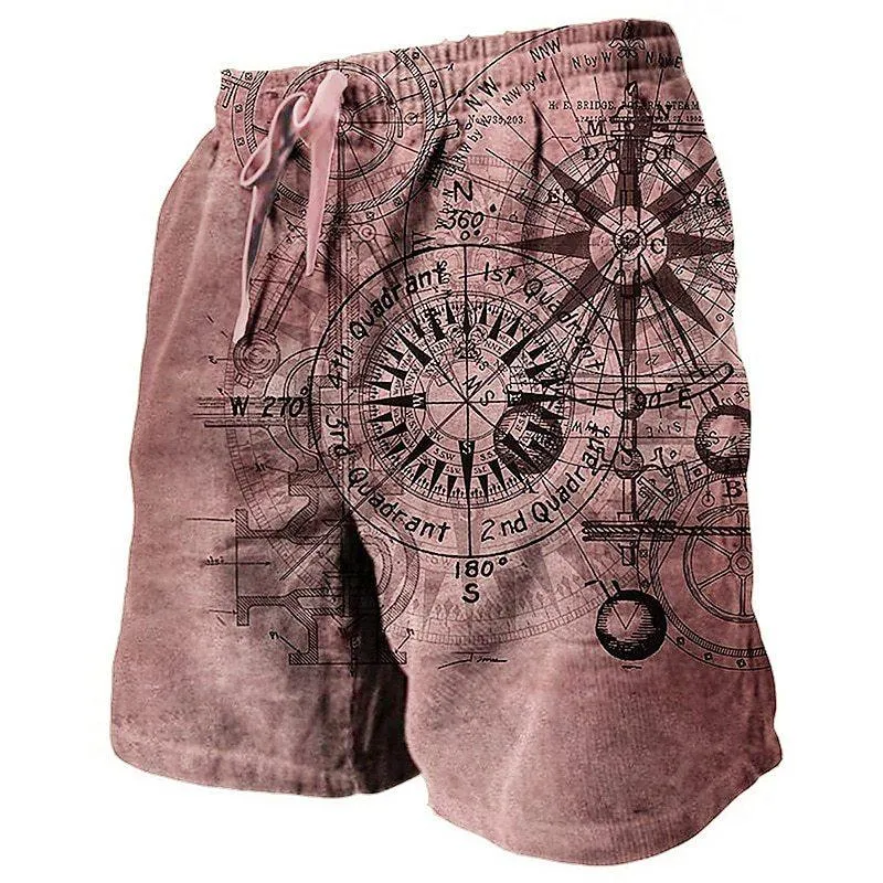 Men's Mystery Map Casual Hawaii Beach Shorts 06595841YY