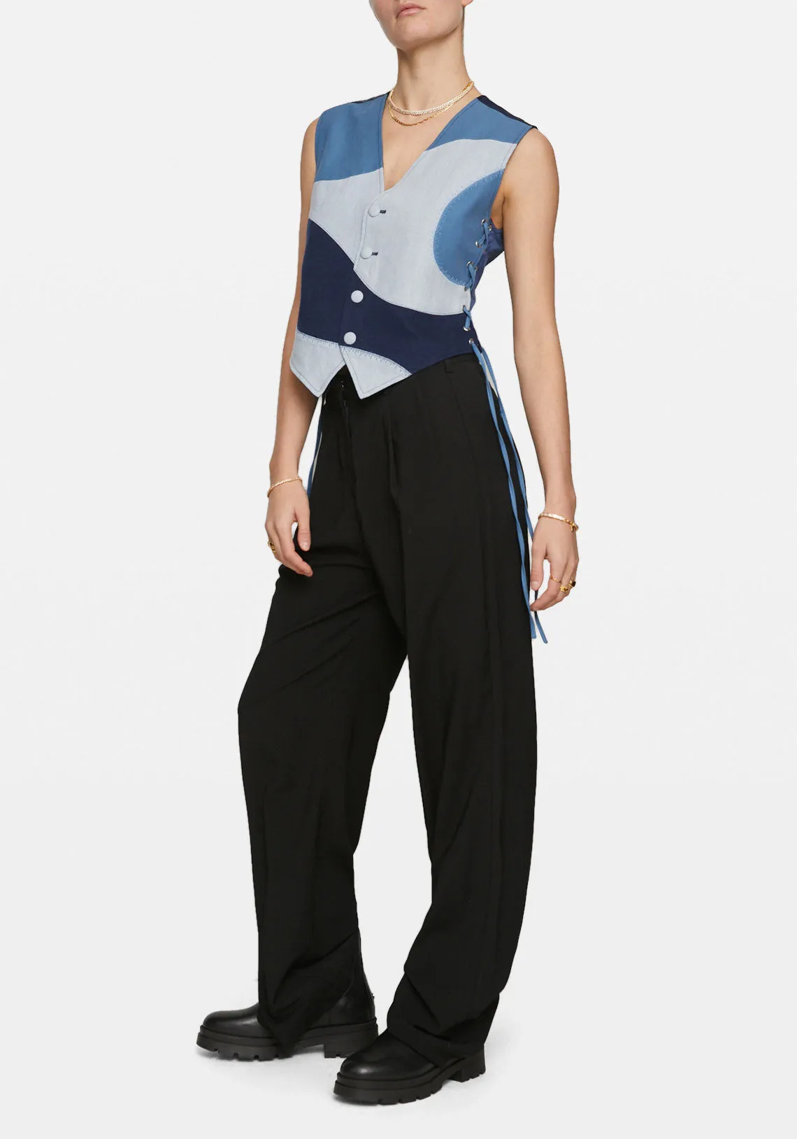 MOESHA PATHWORK WAISTCOAT BLUE CAMO