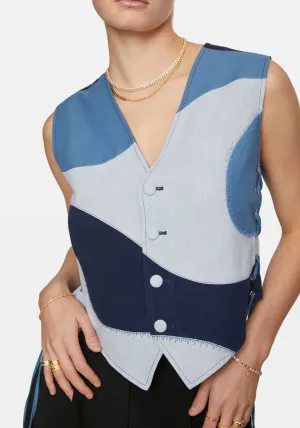 MOESHA PATHWORK WAISTCOAT BLUE CAMO