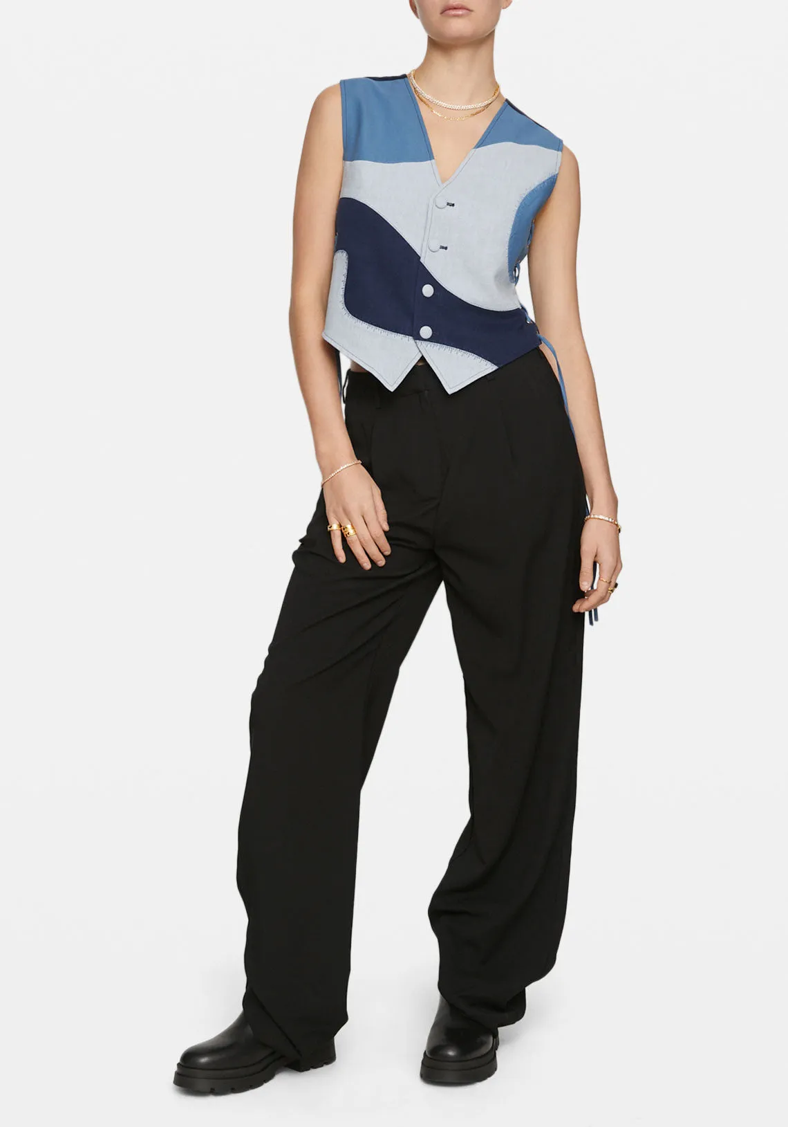 MOESHA PATHWORK WAISTCOAT BLUE CAMO