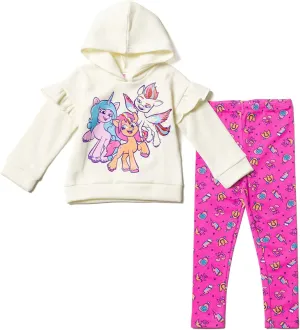 My Little Pony Zipp Storm Sunny Starscout Izzy Moonbow Girls Pullover Fleece Hoodie & Leggings Outfit Set Toddler to Big Kid