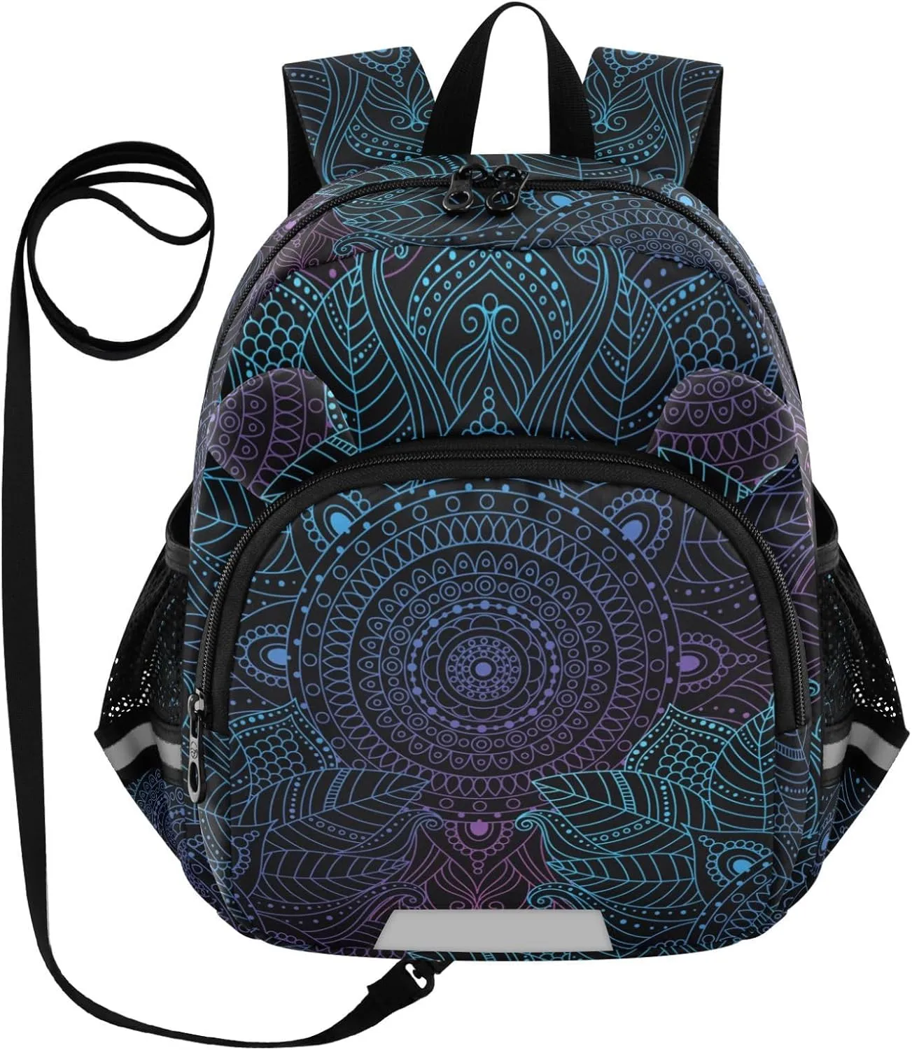 Oriental Print Pattern Black Little Kid Toddler Backpack Baby Boys Girls Kindergarten Pre School Bags Cute Cartoon Backpacks for children
