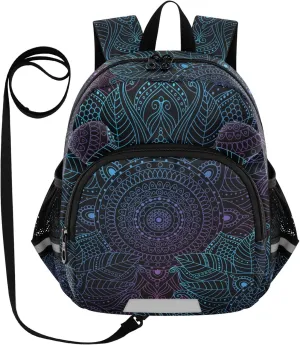 Oriental Print Pattern Black Little Kid Toddler Backpack Baby Boys Girls Kindergarten Pre School Bags Cute Cartoon Backpacks for children
