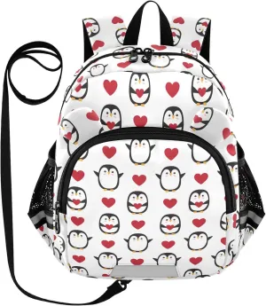 Penguin with Heart Little Kid Toddler Backpack Baby Boys Girls Kindergarten Pre School Bags Cute Cartoon Backpacks for children