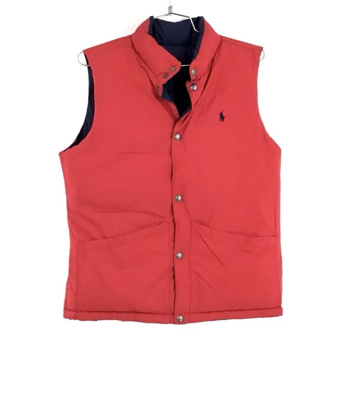Polo Ralph Lauren Boys Blue Collared Reversible Puffer Vest - Size L 14-16
