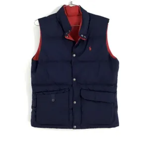 Polo Ralph Lauren Boys Blue Collared Reversible Puffer Vest - Size L 14-16