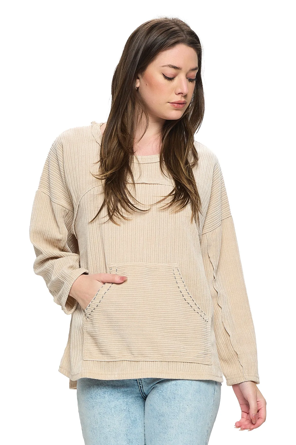 Pullover Casual Patchwork Oversized
