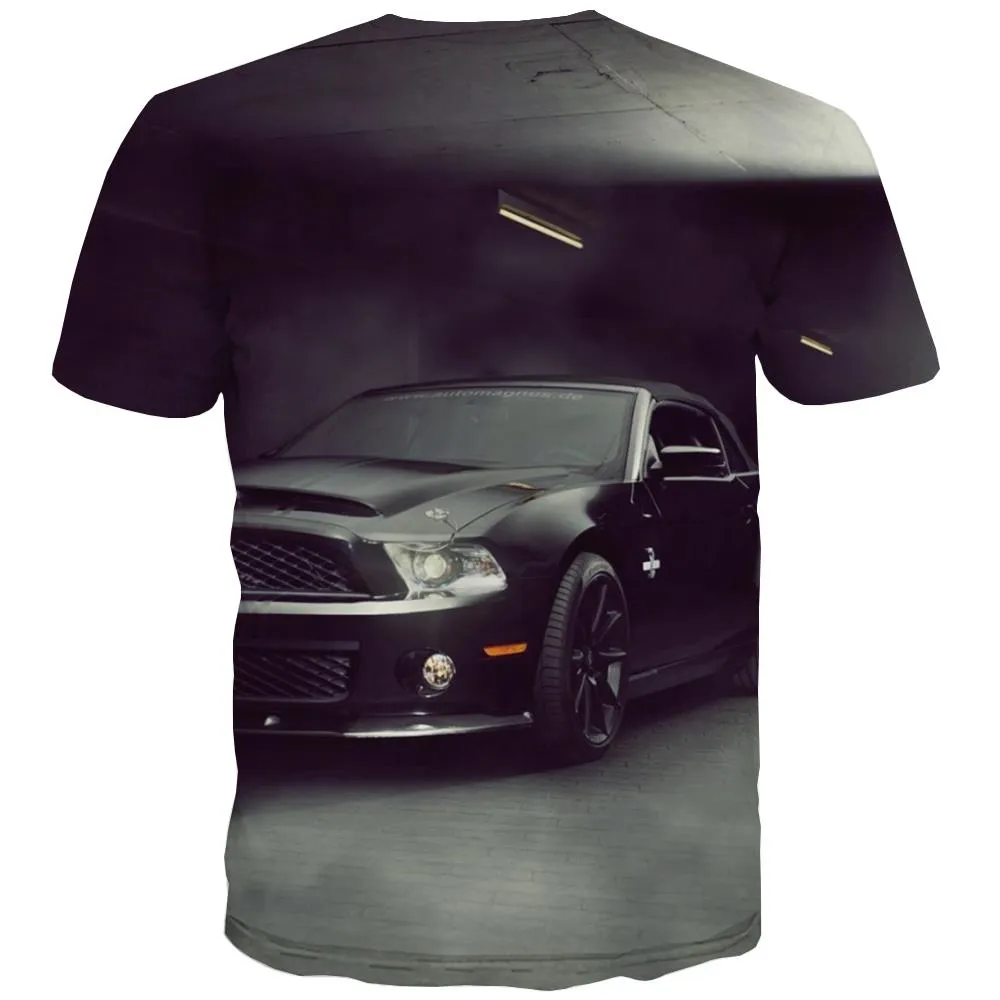 Racing Car T-shirt Men Metal Tshirts Cool City T shirts Funny Gray Tshirt Anime Retro T-shirts 3d