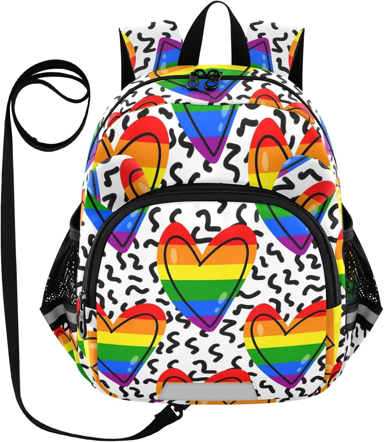 Rainbow Cartoon Hearts Pattern Little Kid Toddler Backpack Baby Boys Girls Kindergarten Pre School Bags Cute Cartoon Backpacks for children