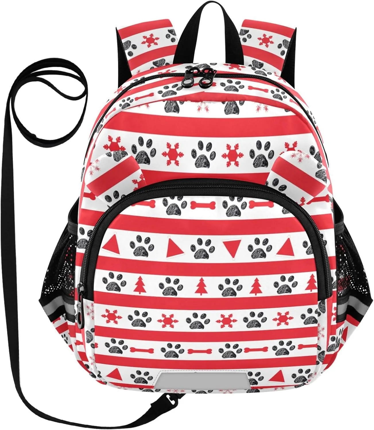 Red Pattern with Paw Prints Little Kid Toddler Backpack Baby Boys Girls Kindergarten Pre School Bags Cute Cartoon Backpacks for children