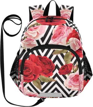 Red Rose Ground Little Kid Toddler Backpack Baby Boys Girls Kindergarten Pre School Bags Cute Cartoon Backpacks for children