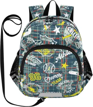 Retro Grunge Plaid Little Kid Toddler Backpack Baby Boys Girls Kindergarten Pre School Bags Cute Cartoon Backpacks for children