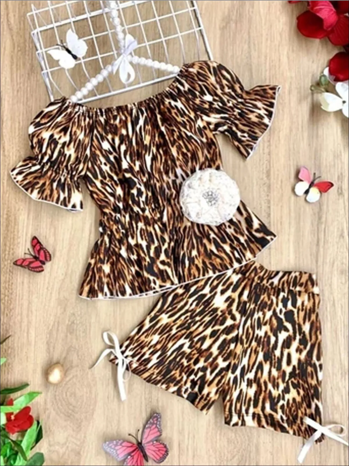 Safari Whispers Boho Shorts Set