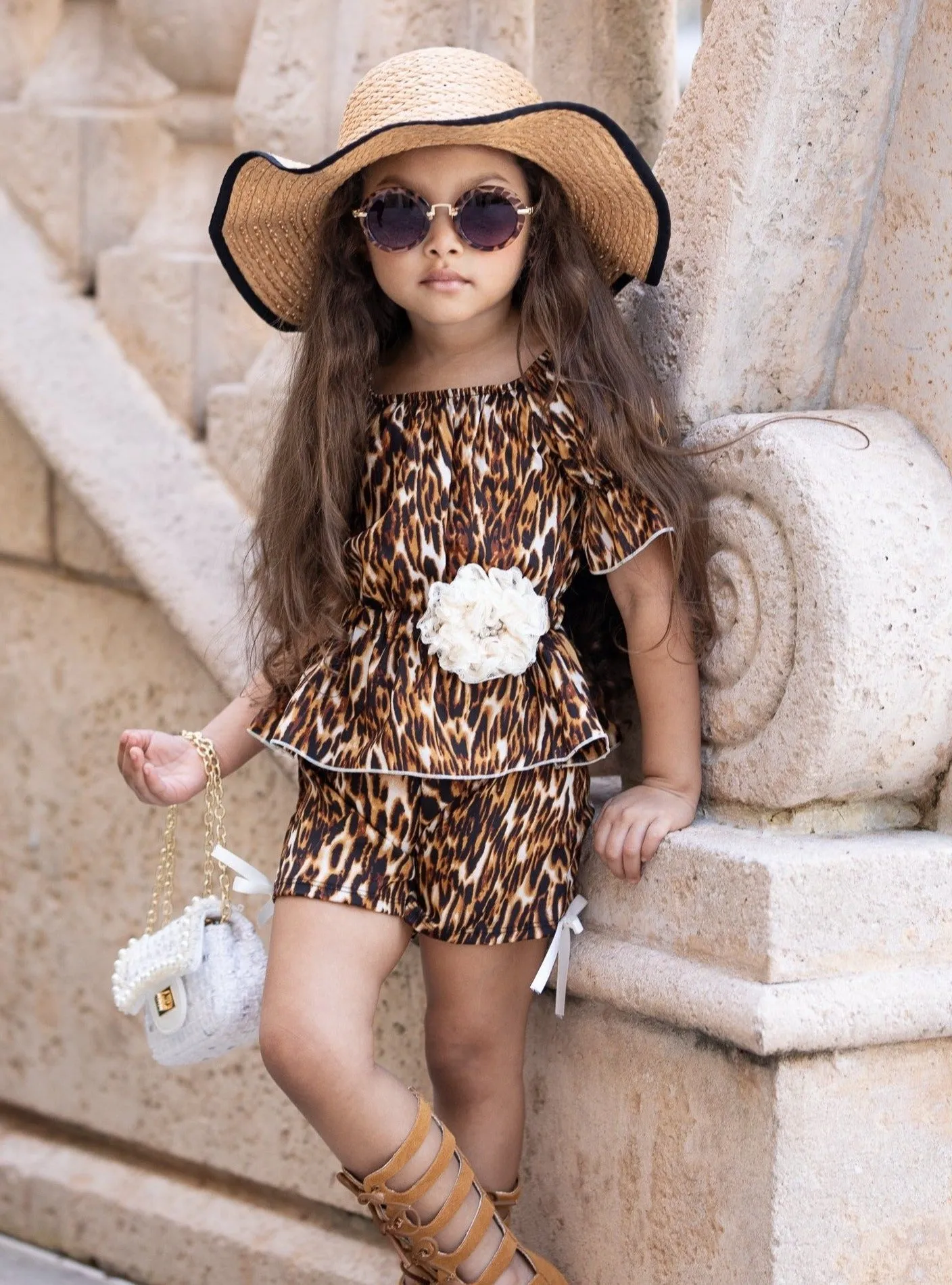 Safari Whispers Boho Shorts Set