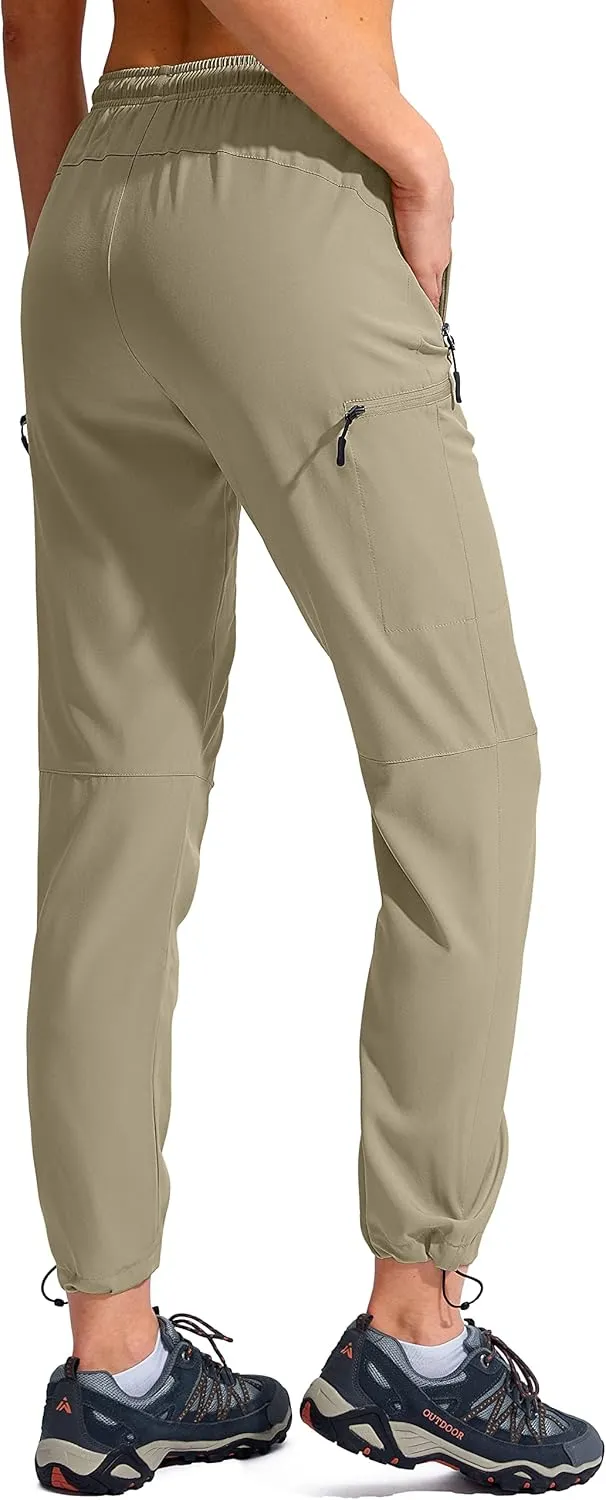 SANTINY Women's Hiking Cargo Pants Lightweight Quick Dry Outdoor Capris for Women Camping Athletic UPF 50 Zipper Pockets