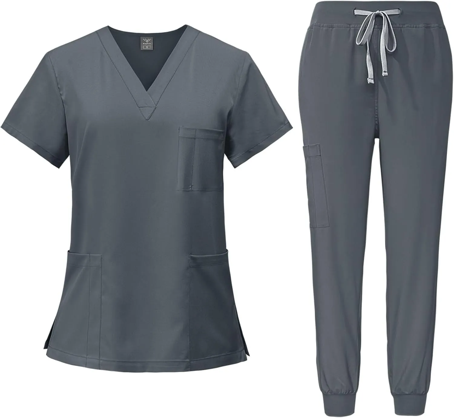 Scrub Sets for Woman 2025 Essential Jogger Scrub Set Nursing Uniform Stretch V-Neck Top & Drawstring Cargo Pants
