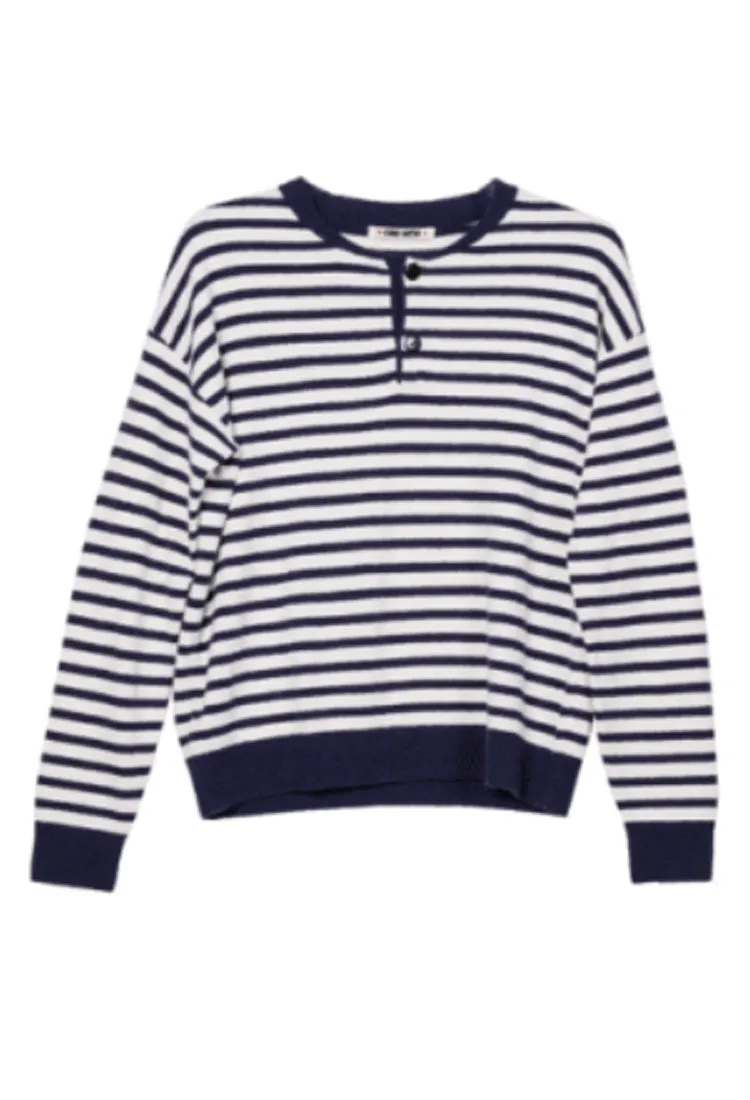 Sidonie Navy   White Stripe Pullover
