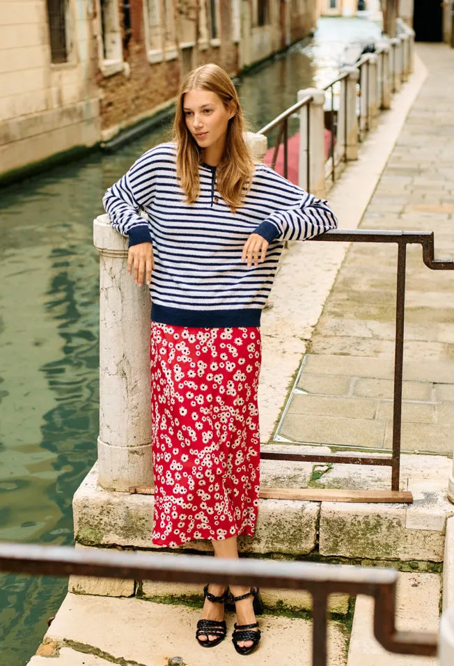Sidonie Navy   White Stripe Pullover