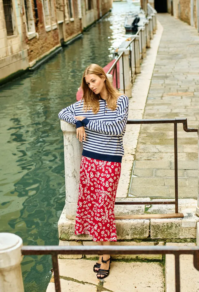 Sidonie Navy   White Stripe Pullover