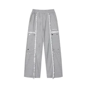 Spliced Button Patchwork Pants