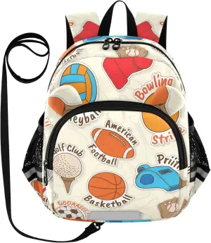 Sport Equipment Stickers Little Kid Toddler Backpack Baby Boys Girls Kindergarten Pre School Bags Cute Cartoon Backpacks for children