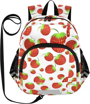 Spring Red Strawberry Little Kid Toddler Backpack Baby Boys Girls Kindergarten Pre School Bags Cute Cartoon Backpacks for children