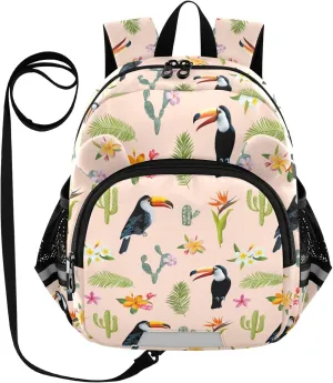 Spring Toucan Bird Cactus Little Kid Toddler Backpack Baby Boys Girls Kindergarten Pre School Bags Cute Cartoon Backpacks for children