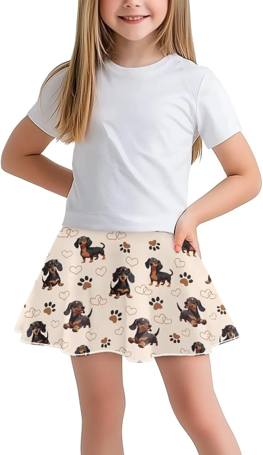 Summer Girls Athletic Skirts Built in Shorts with Pocket Skorts for School/Party 5-14 Years Old