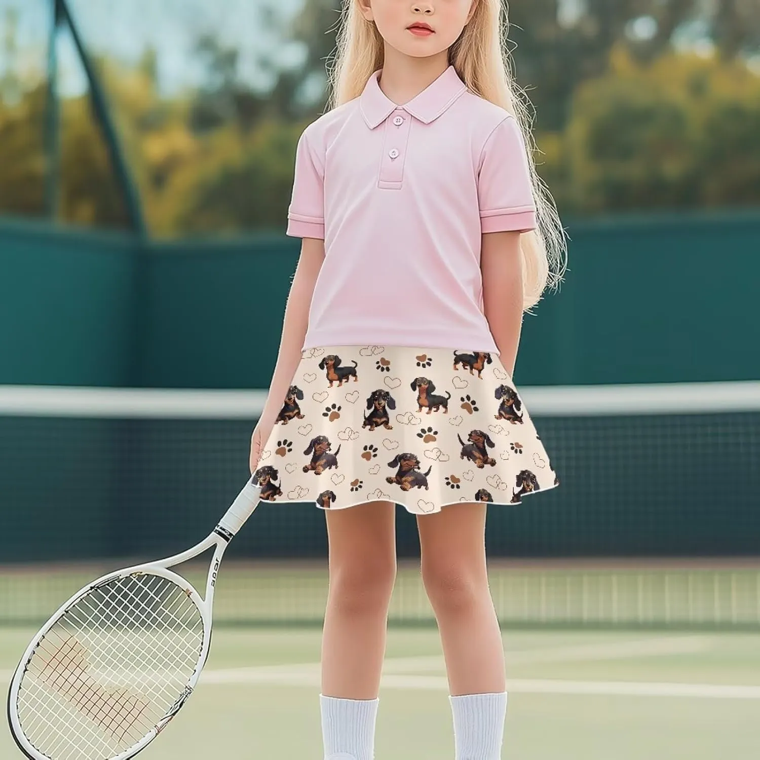 Summer Girls Athletic Skirts Built in Shorts with Pocket Skorts for School/Party 5-14 Years Old