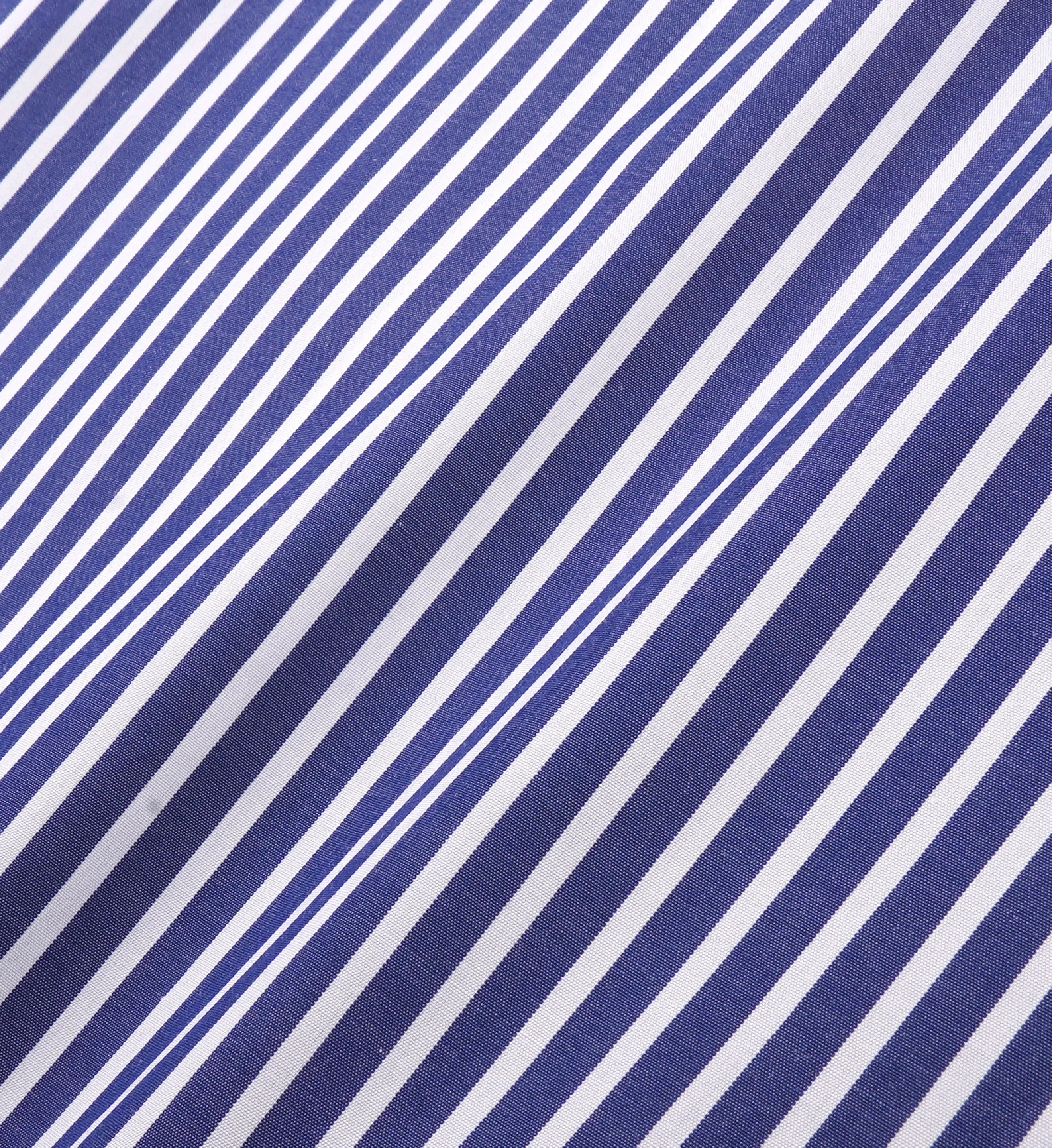 The Carlyle Script Oversized Shirt - Navy Striped